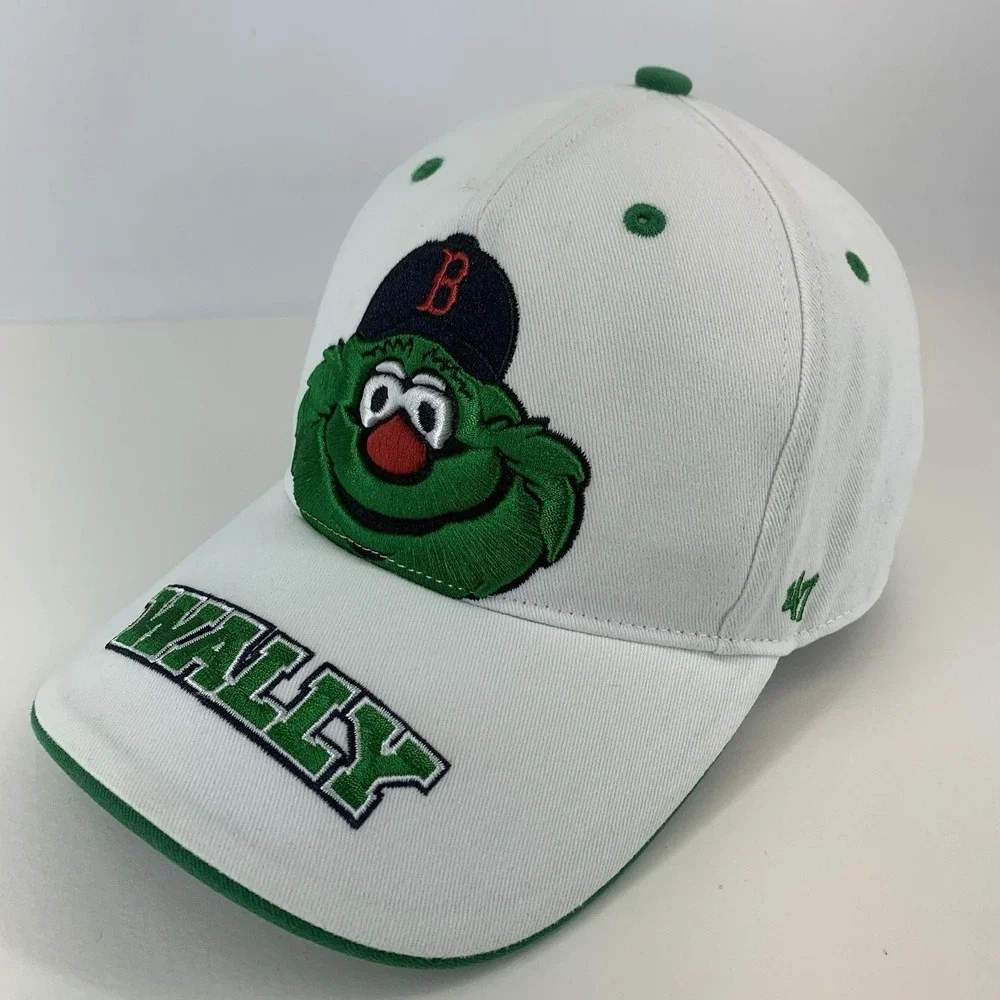 WALLY Red Sox KIDS Hat Boston Green Monster White Adjustable '47 Baseball Cap